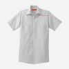 Short Sleeve Striped Industrial Work Shirt Thumbnail